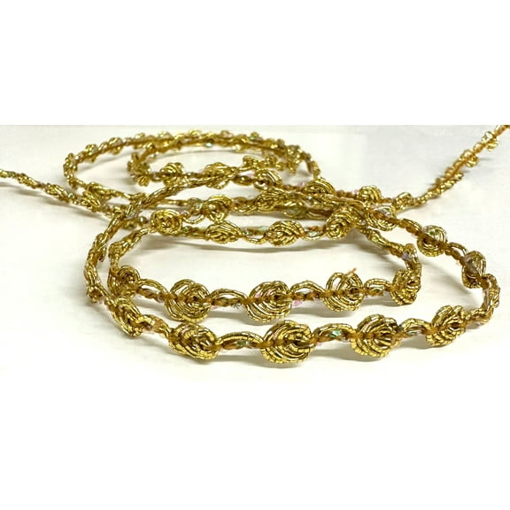 1/4" Metallic Rosebud - 18 Yards - Color: Gold