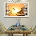 thumbnail image 3 of Window View of Eagle Flying Towards Sunset Canvs Art Fake Open Window Wall Art Eagle Flying Towards Sunset Framed Painting For Livingroom Office Bedroom Ready to Hang, 3 of 6