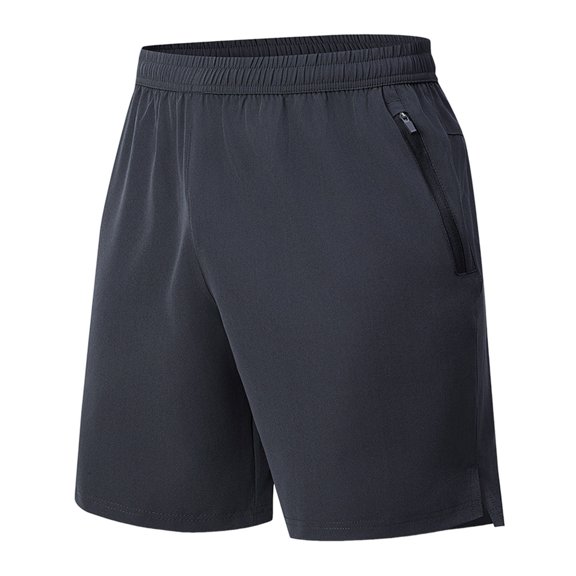WRKEKC Summer Shorts for Men Solid Color Elastic Waist Zipper Beach Shorts with Lightweight Fabric and Side Pockets for Vacation