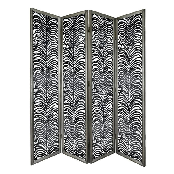 A&B Home Herero 4-Panel Decorative Screen-Color:Black,Style:Modern Chic