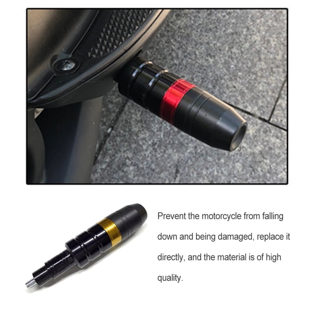 Anti-Fall Slider Motorcycle Exhaust Anti-Collision Aluminum Protector Falling Protection Exhaust Anti-Collision CNC Universal Accessories Size Yellow