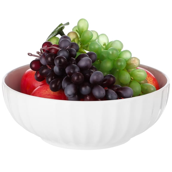 10-Inch White Ceramic Bowl, Sturdy, Versatile and Eye-Catching, Great for Kitchen Counter or Table, Use as Fruit, Salad, Pasta or Bread Serving Bowl and Decorative Centerpiece