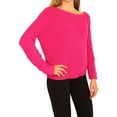 thumbnail image 2 of BAR III Womens Pink Ribbed Zipper Sleeve 3/4 Sleeve Jewel Neck Sweater  Size: S, 2 of 5