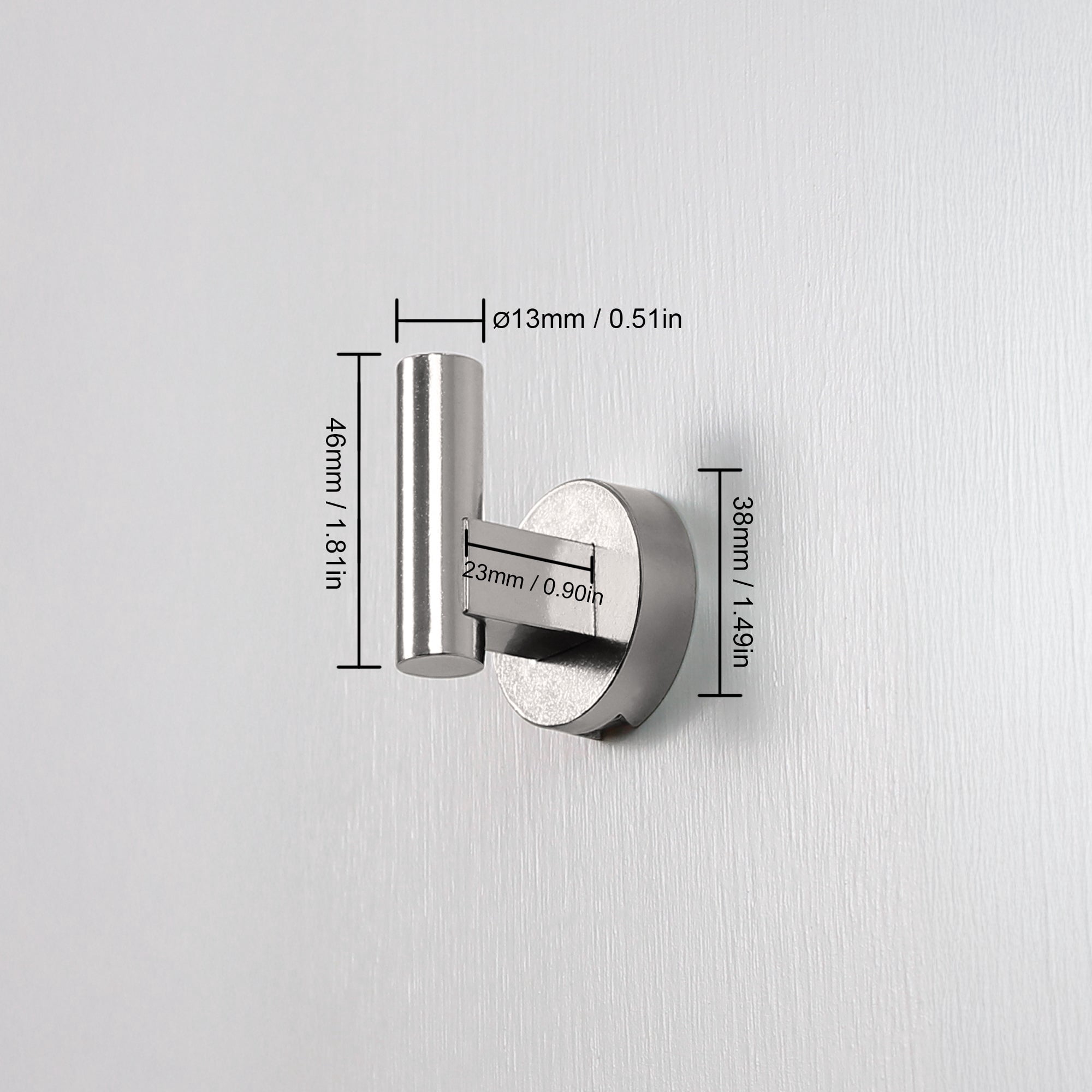 Lumi Home Furnishings Modern Wall Single Hook Brushed Nickel 8-pack