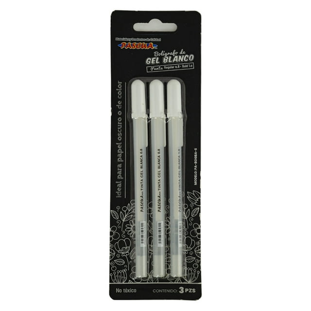 Bolígrafo Gel Blanco C/3 Piezas Pascua