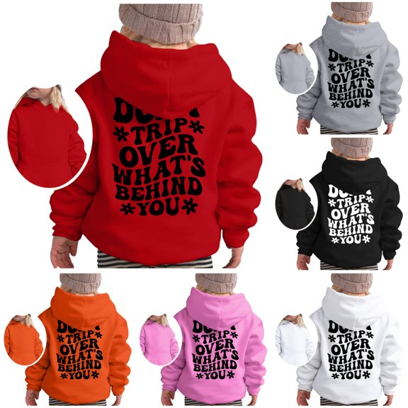 Vividxx Hoodies For Girls Long Sleeve Soft Sweatshirt Letter Print Kids Cute Pullovers Top Fashion Casual Hoodie For Fall Winter Clothes 12-13 Years