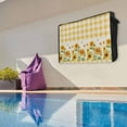 thumbnail image 6 of Outdoor TV Cover 48 to 50 Inches, Farmhouse Sunflowers Yellow And White Plaid Linen Texture Waterproof TV Cover with Remote Control Pocket, Flat Screen TV Cover Protector for Outside TV, 6 of 6