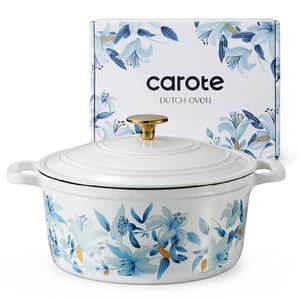 Carote 5-Quart Enameled Cast Iron Dutch Oven, Blue