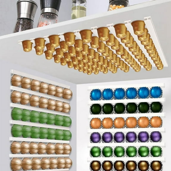 Coffee Capsule Holder for Any Coffee Pods Cafe Pods Shelf Capsule Storage Racks White 10PCS