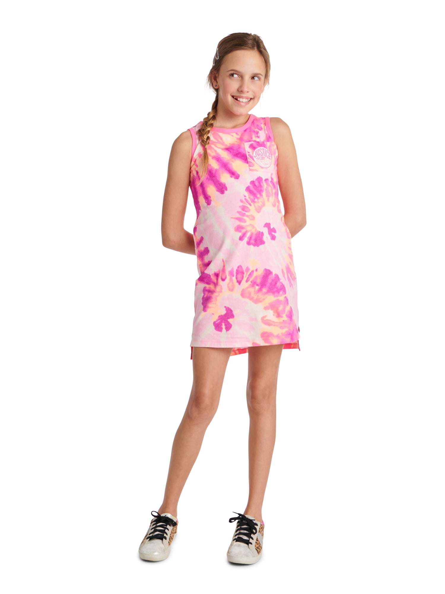 Justice Girls Ringer Pocket Dress, Sizes XS-XXL