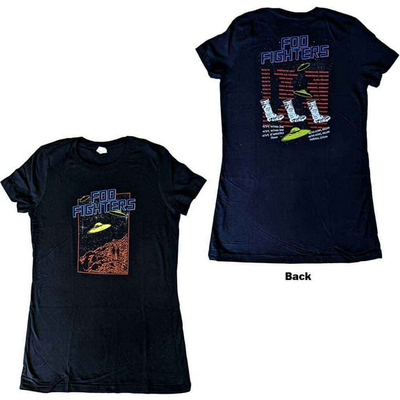Foo Fighters Ladies T-Shirt: UFOS 2015 European Tour (Ex-Tour & Back Print)