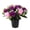 Dark Purple, variant on Nnndbs 12 Heads Artificial Roses with Pot, Faux Rose Arrangement for Cemetery Memorial Outdoor Decor, Lifelike Silk Flowers in Ceramic Pot for Grave Headstone
