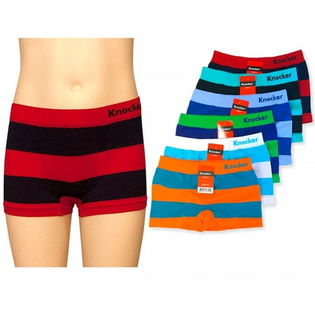 3 Knocker Boys Boxer Seamless Short Kids Spandex Underwear Stripe Briefs Size (Best Boy Short Underwear)