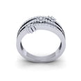 thumbnail image 3 of Real 0.5carat Round Cut Diamond Prong 3Row Floral Women's Wedding Band Ring Bridal Anniversary Solid 14K Gold GH SI2, 3 of 3
