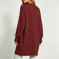 thumbnail image 6 of PNTUTB Fall Winter Women's Longline Knit Cardigan Solid Color Long Sleeve Coat Casual Loose Comfort Stretch Trendy Versatile Coat, 6 of 7