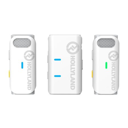 Hollyland LARK M1 Duo 2.4 GHz Omnidirectional 2-Person Wireless Microphone System for YouTubers, Vloggers, and Live Streamers (White)