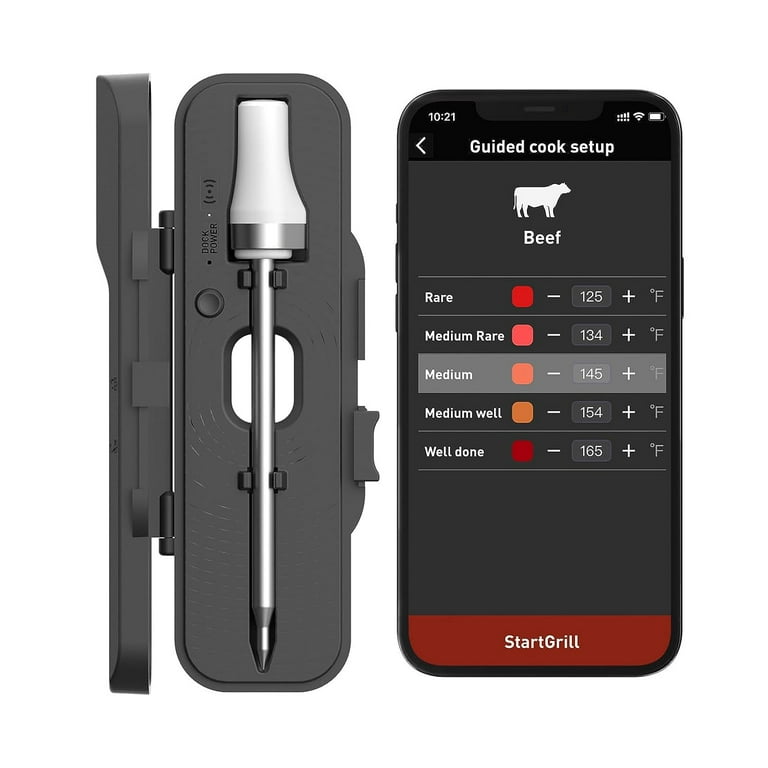 Smart Wireless Meat Digital Cooking Thermometer for Grilling, Smoker, BBQ &  Oven - 229ft Bluetooth Wireless Range - Bluetooth & Wi