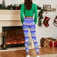 thumbnail image 5 of Gamivast Striped Leggings for Women Christmas Funny High Waisted Pull on Holiday Leggings Graphic Stretch Tummy Control Pants Lounge Pajamas Bottoms Christmas Wear, 5 of 6