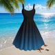 thumbnail image 1 of mfyjkho Vestidos para mujer, Vestido de verano informal con tirantes y estampado degradado para mujer Vestidos festivos s, 1 of 6