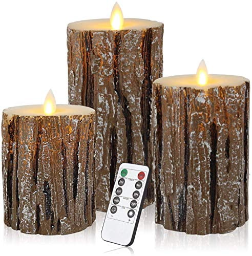 Aku Tonpa Birch Bark Effect Flameless Candles Battery Operated Pillar Real Wax Flickering Electric LED Candle Sets with Remote Control Cycling 24 Hours Timer 4 5 6 Pack of 3 Aku Tonpa Birch Bark Effect Flameless Candles Battery Operated Pillar Real Wax Flickering Electric LED Candle Sets with Remote Control Cycling 24 Hours Timer 4 5 6 Pack of 3