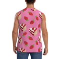 thumbnail image 4 of Bingfone Strawberry Cake Pattern Men's Tank Tops Workout Sleeveless Tee Shirts Running Beach Tanks for Men-Medium, 4 of 7