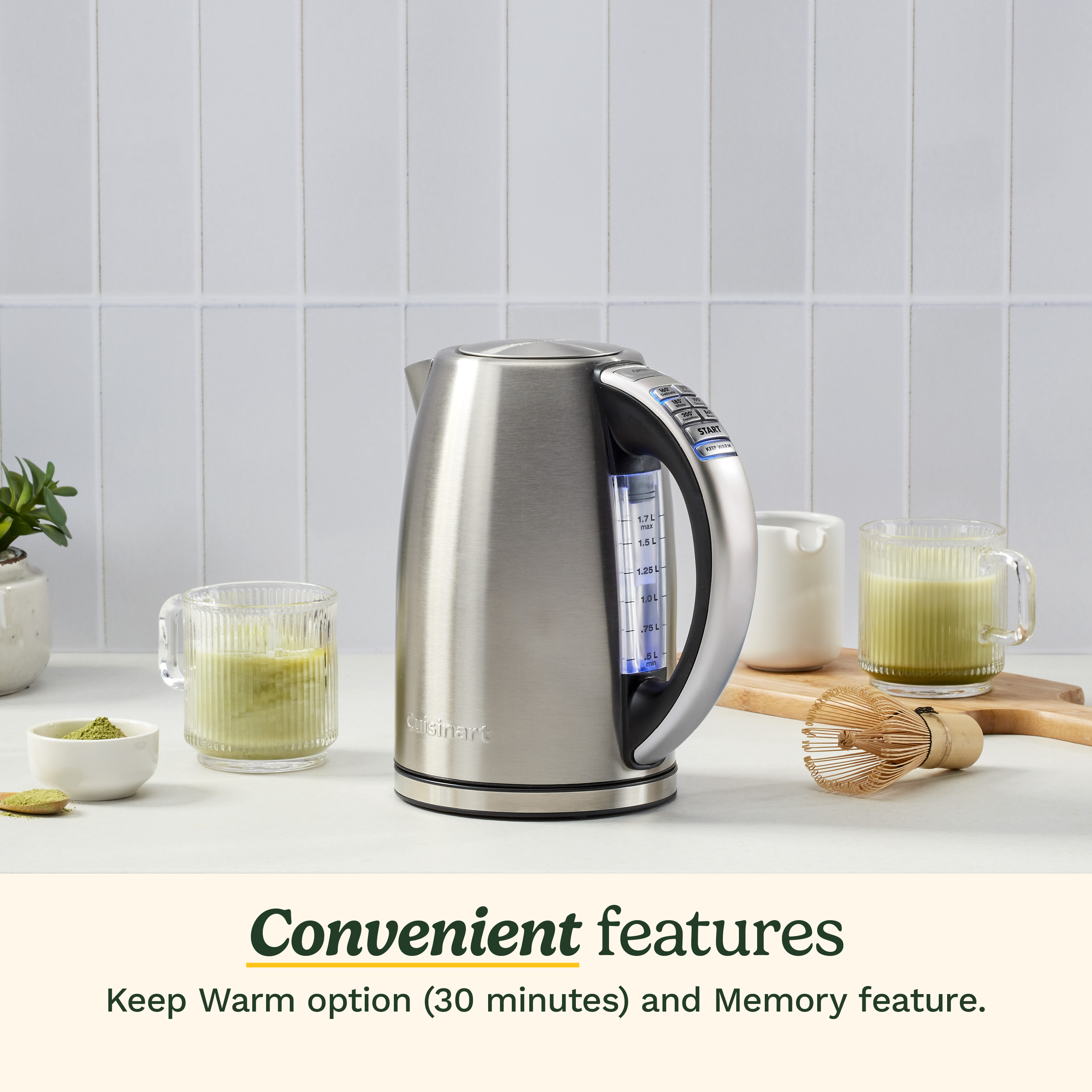 Cuisinart PerfecTemp Cordless Electric Kettle, Silver photo 4