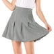 thumbnail image 1 of Falda Mini Acampanada Allegra K Cuadros Gris Oscuro L, 1 of 6