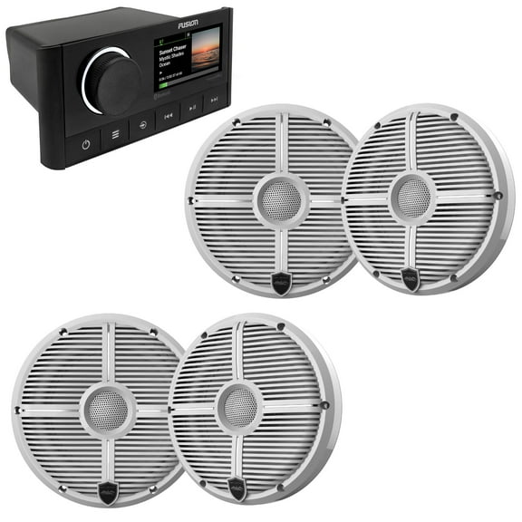 Fusion MS-RA670 Marine Receiver with 2 Pairs Wet Sounds RECON6-XWW 6.5" Marine Speakers