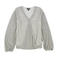 thumbnail image 1 of Alfani Womens Shimmer Pullover Blouse, Off-White, Medium, 1 of 2