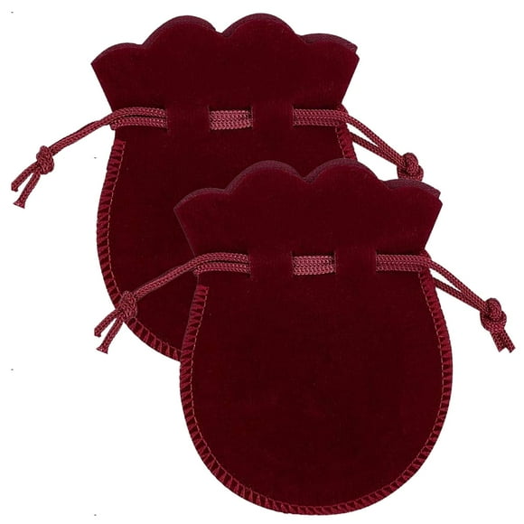 Mini Bolsas de Terciopleo VelvtyCame 2Pzas Vino 7x9cm Terciopelo Bolsa en Forma de Calabaza.