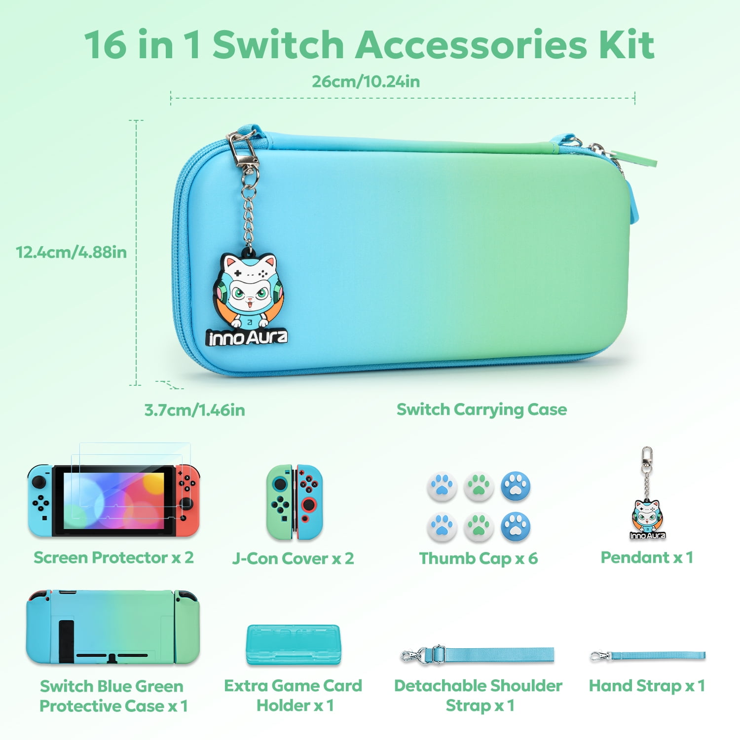 Switch Case for NS Switch, 16 in 1 Switch Accessories kit with