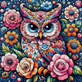 thumbnail image 1 of Hibou Floral - Peinture Diamant DIY, 1 of 6