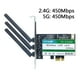 thumbnail image 2 of Style 6 Tarjeta de red inalámbrica de doble banda 450mbps Tx-533an 633anhmw Pci-e 802.11n, 2 of 4