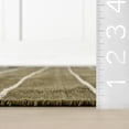 thumbnail image 6 of Rugs USA Nightwalk Striped Wool Area Rug, 7' 6" x 9' 6", Nightwalk Olive Green, 6 of 8