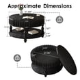 thumbnail image 2 of Modern Round Coffee Table with Storage and Lower Shelf, Fluted Center Table with Flip-Top Lid, End Table with Solid Wood Legs for Living Room Apartment, Black, 2 of 9