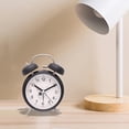 thumbnail image 3 of Relojes de mesa Reloj de campana doble silencioso sin tictac con luz de fondo de luz nocturna Sin repetición Reloj de analógico de 4 pulgadas Zulema Reloj de escritorio, 3 of 8