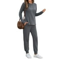 thumbnail image 3 of UVN Pajama Sets for Women Waffle Knit Lounge Sets Long Sleeve Henley Shirts and Long Pants Sleepwear 2 Piece Pjs Soft Comfy Loungewear with Pockets, 3 of 8