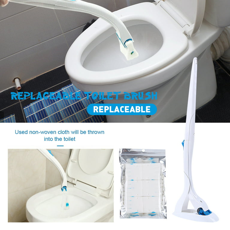 Disposable toilet brush cleaner with long handle bathroom cleaning