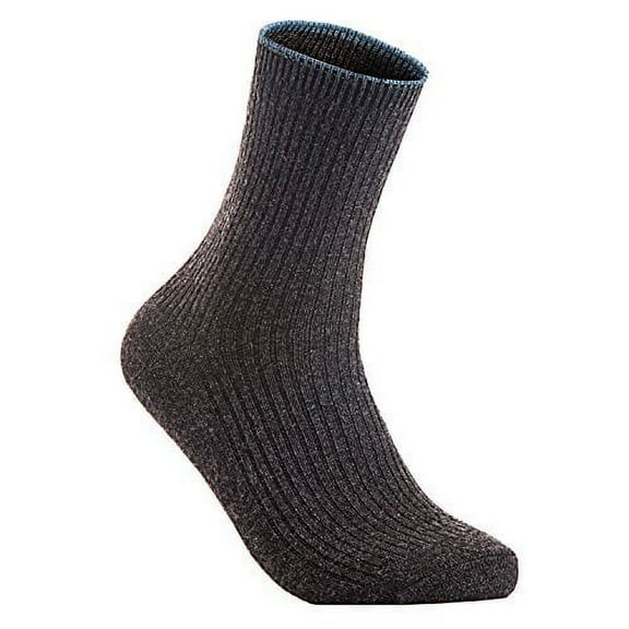 Meso Women's 4 Pairs Wool Blend Crew Socks MHR1612 Casual Solid Size 6-9 (Dark Grey)