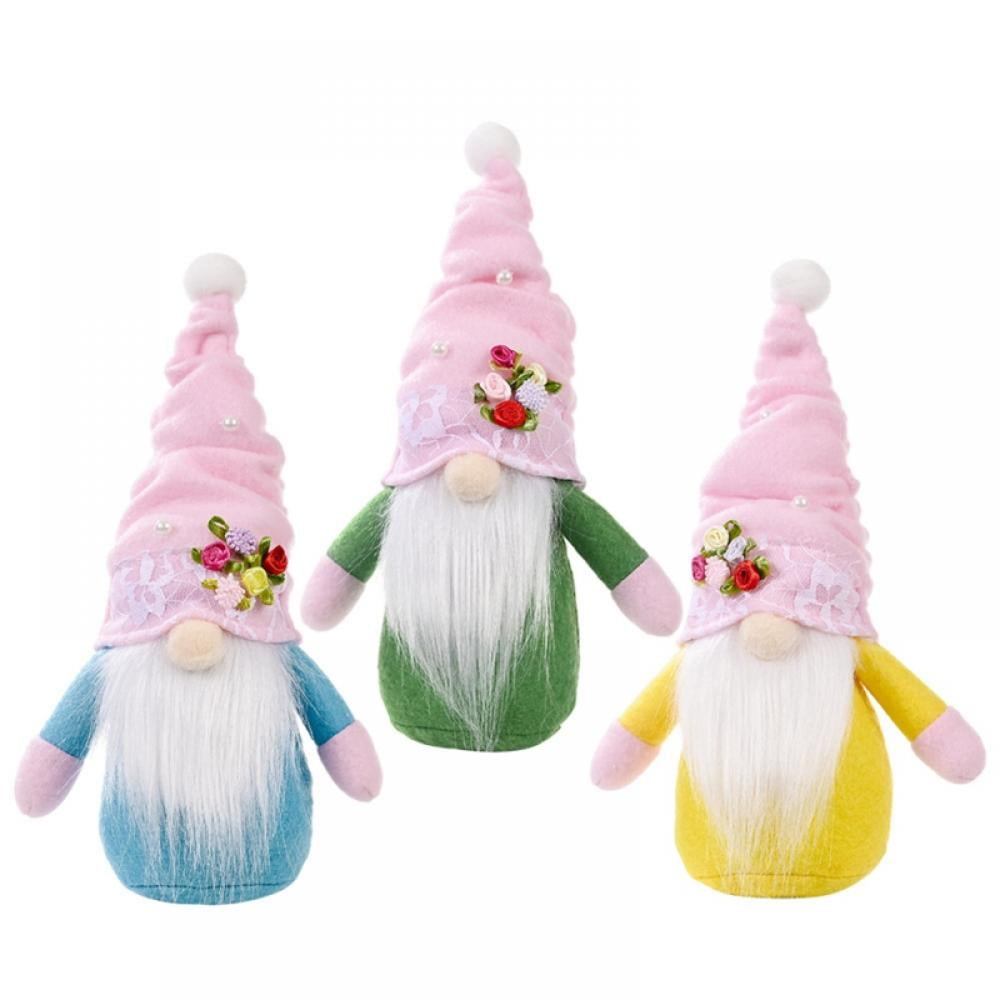 Dasior Easter Decorations Handmade Bunny Gnome Faceless Plush Doll Spring Easter Gift for Kids//Women//Men Pink and Blue