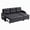 Black-PU, variant on Ktaxon Convertible Sofa Bed, Pull-Out Sleeper Loveseat Couch with Oversized Back Pillow, Ideal for Living Room or Guest Use Green