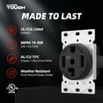 thumbnail image 3 of Hyper Tough Flush Mount Dryer Outlet 30A 125-250V 4-Wire NEMA 14-30R UL Listed, 3 of 7
