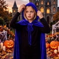 thumbnail image 5 of hengsof Kids Solid Color Cloak with Hood Unisex-Child Halloween Fashion Costume for Girls Boys Party Role Play Trick or Treat 2-17Y, 5 of 5