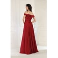 thumbnail image 6 of May Queen MQ1988 Juniors Womens Cold Shoulder V-Neck Ruched Long A-Line Dress, 6 of 10