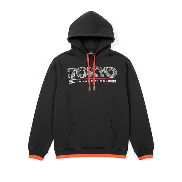 Sudadera Quarry para Hombre Hoodie Estampada Premium Negro Talla CH
