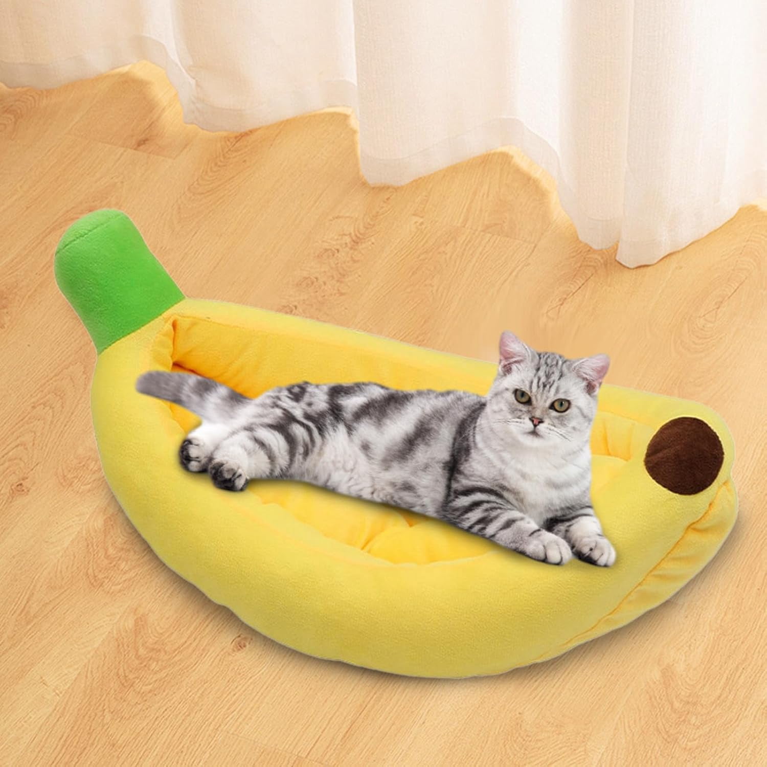 Banana Shaped Dog Bed, Creative Comfortable Banana Boat Shape Pet Dog Cat Bed, Sofa Warm Nest Creative Detachable House All Seasons Suit