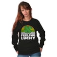 thumbnail image 4 of St Patricks Day Feeling Lucky Clover Sweatshirt for Men or Women Brisco Brands S, 4 of 6