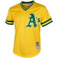 thumbnail image 2 of Men's Mitchell & Ness Rickey Henderson Yellow Athletics Authentic Batting Practice Jersey, 2 of 4