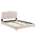 thumbnail image 3 of Modway Amber Performance Velvet Queen Platform Bed in Pink, 3 of 10