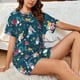 thumbnail image 4 of Fotbe Garden Gnomes In Flower Conjunto de Pijama Estampado para Mujer, 2 Piezas, Ropa de Dormir con Camiseta de Manga Corta y Shorts Suaves-3X-Large, 4 of 6